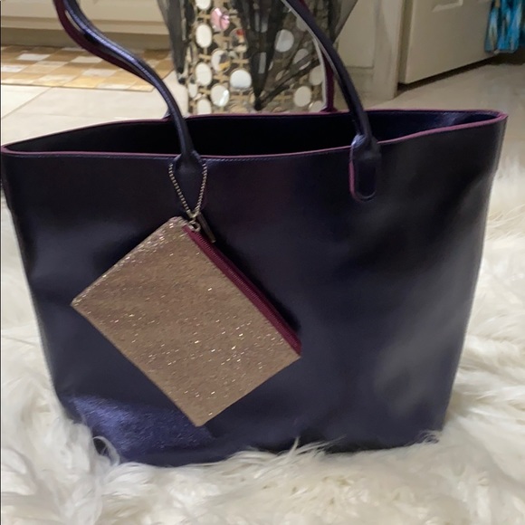 Bath & Body Works Tote w/coordinating glitter bag - Picture 1 of 7